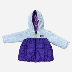 Patagonia Purple Reversible Sherpa Puffer Jacket Girl’s 12-18M